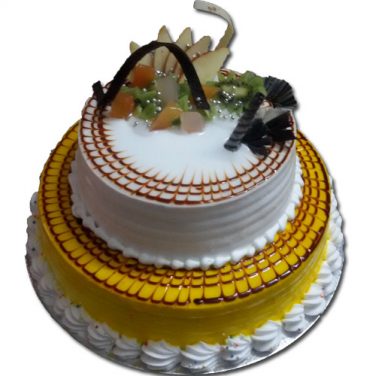 2 Tier Fresh Fruit Cake