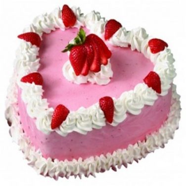 Heart-shaped Strawberry Cake