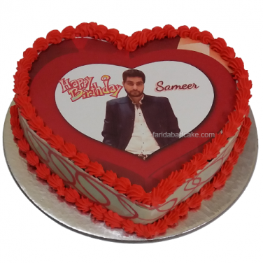 Heart Shape Photo Cake