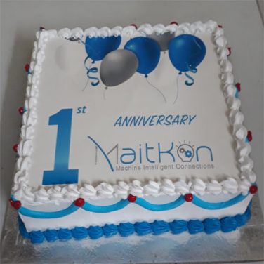 Company 1st Anniversary Photo Cake