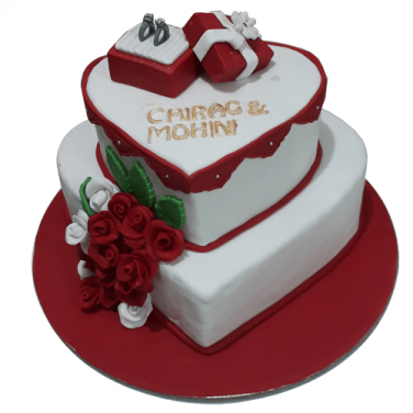 Heart Shape Engagement Cake