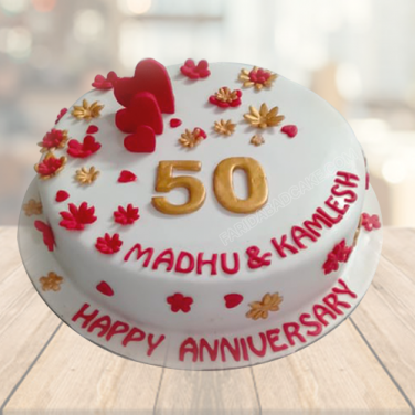 50th Marriage Anniversary Cake