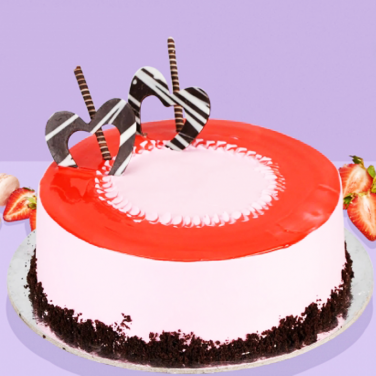 Red Glaze Strawberry Cake