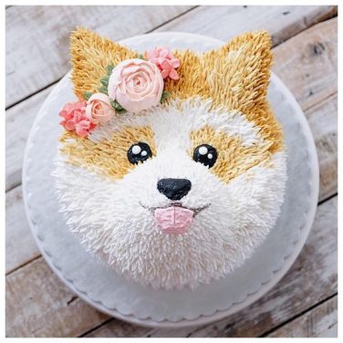 Corgi Face Dog Cake