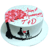 Couple 1st Anniversary Cake