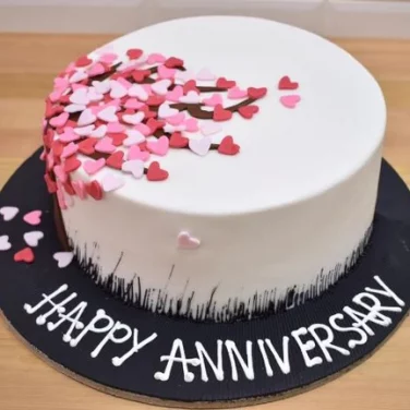 Happy Anniversary Hearts Cake