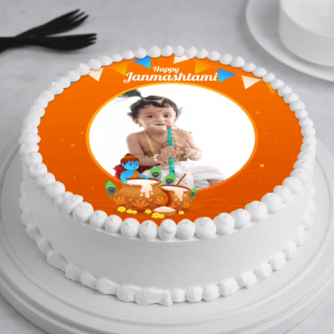 Happy Janmashtami Photo Cake