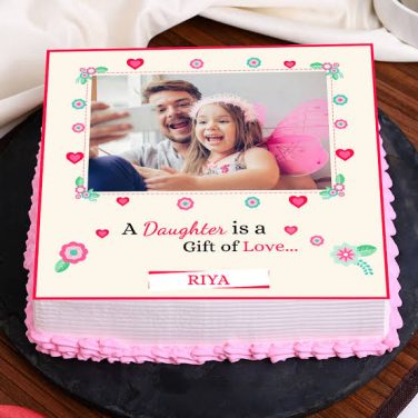 Dad Daughter Photo Cake