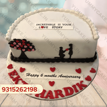 Half Year Marriage Anniversary Cake