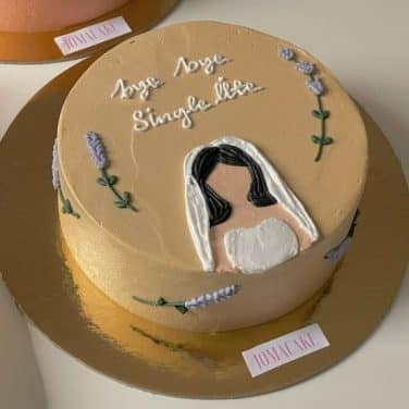 Goodbye Single Life Bridal Cake