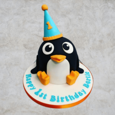 Penguin Theme Pinata Cake