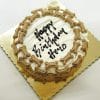 Round Dog Cake Design with dog bone edible treats