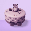 Owl themed birthday cake deisgn